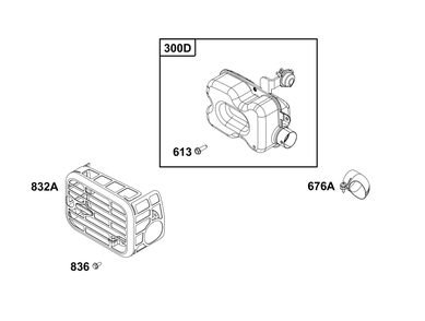 Exhaust Group Diagram and Parts List for 100000 - 19Z999 Briggs and Stratton Engine